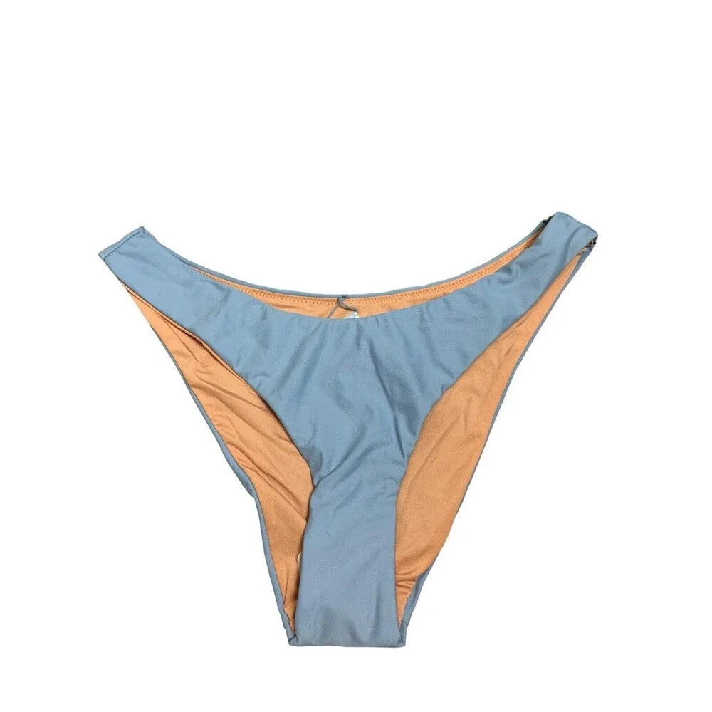 New! J. Crew Bikini Bottom Women’s Small Curved Waist Cheeky Blue Mist BC125